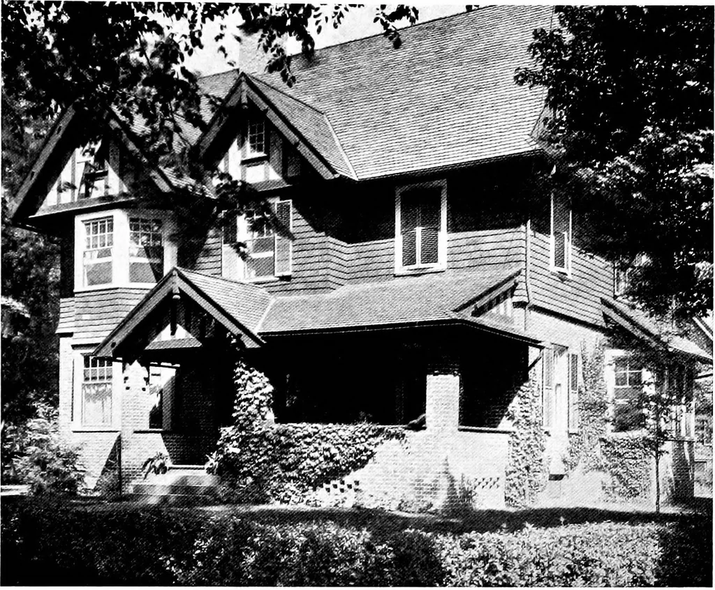 An illustration from Inexpensive homes of individuality; being a collection of photographs and floor plans illustrating certain of America's best country and suburban homes of moderate size, 1915, leaf 44