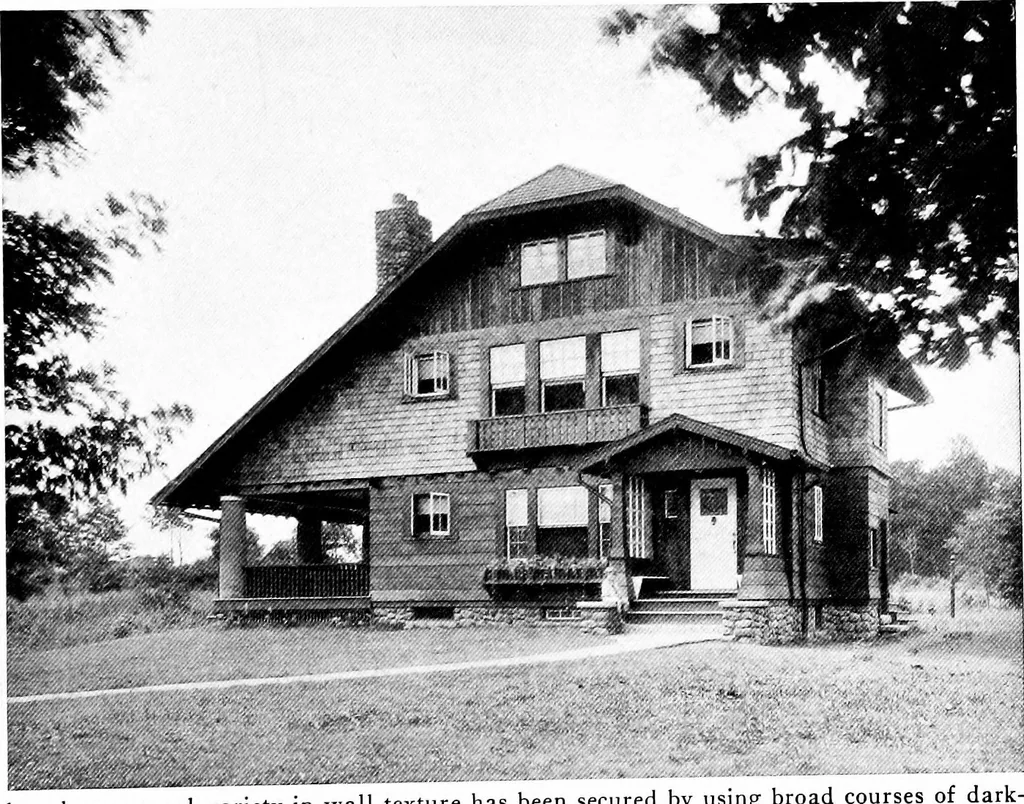 An illustration from Inexpensive homes of individuality; being a collection of photographs and floor plans illustrating certain of America's best country and suburban homes of moderate size, 1915, leaf 46