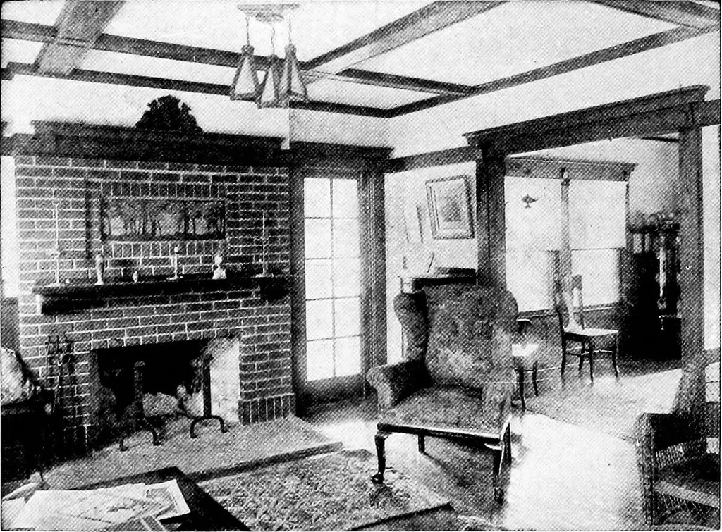 An illustration from Inexpensive homes of individuality; being a collection of photographs and floor plans illustrating certain of America's best country and suburban homes of moderate size, 1915, leaf 47