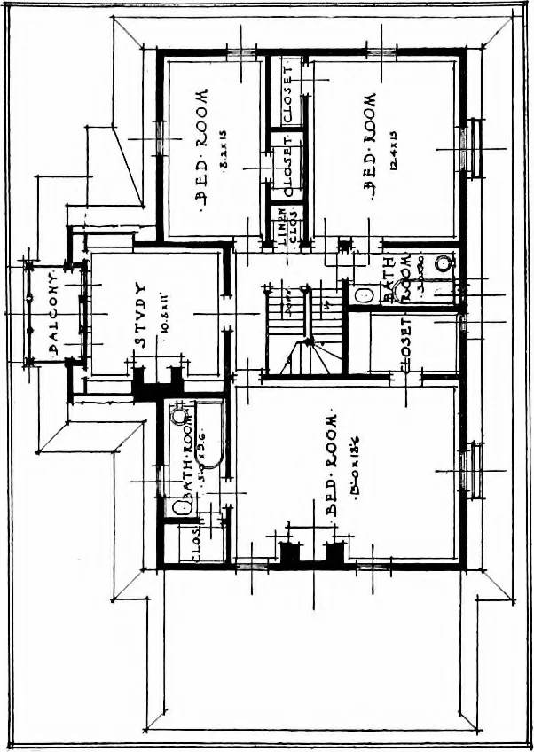 An illustration from Inexpensive homes of individuality; being a collection of photographs and floor plans illustrating certain of America's best country and suburban homes of moderate size, 1915, leaf 50