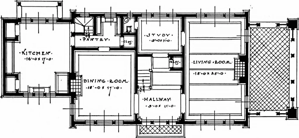 An illustration from Inexpensive homes of individuality; being a collection of photographs and floor plans illustrating certain of America's best country and suburban homes of moderate size, 1915, leaf 54