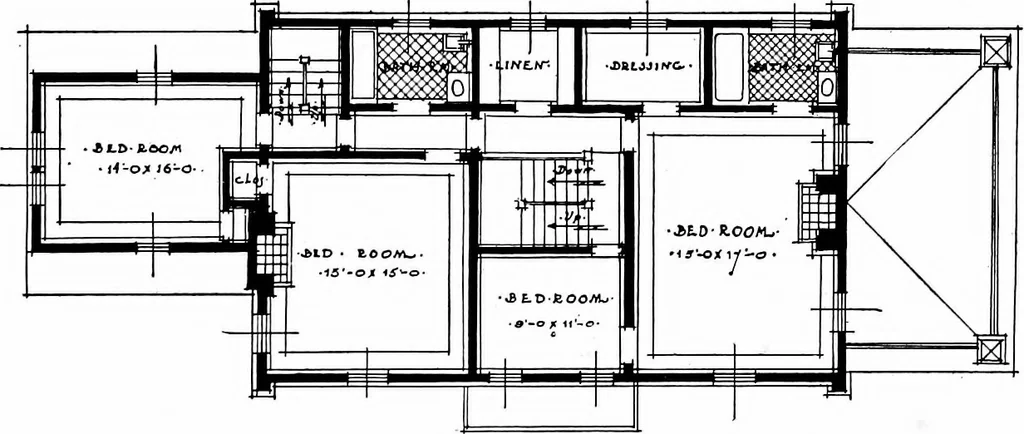 An illustration from Inexpensive homes of individuality; being a collection of photographs and floor plans illustrating certain of America's best country and suburban homes of moderate size, 1915, leaf 54