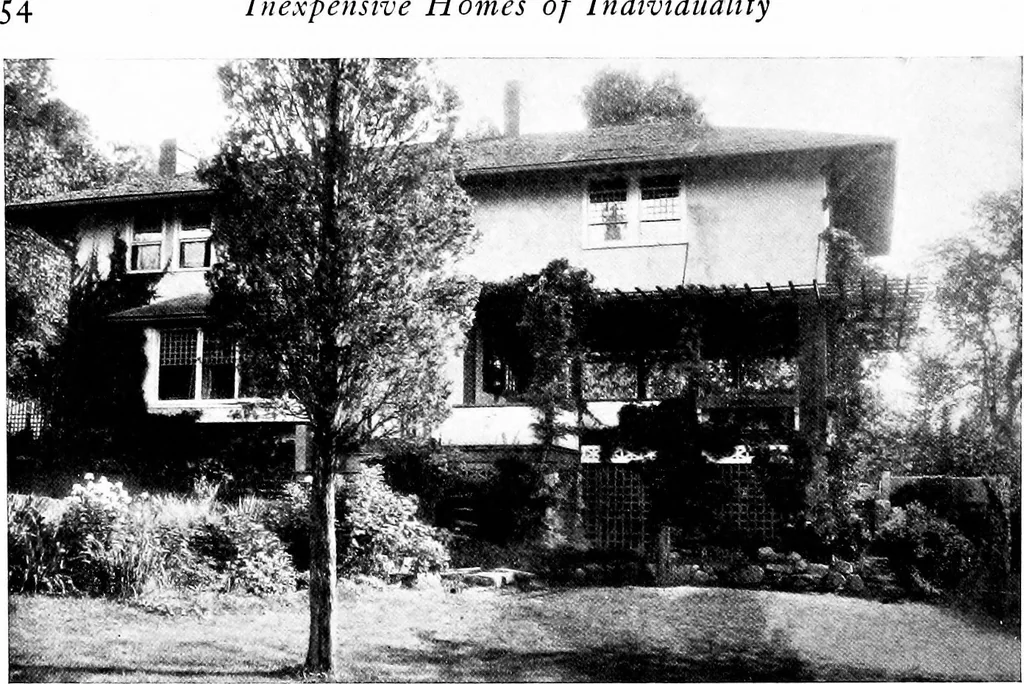 An illustration from Inexpensive homes of individuality; being a collection of photographs and floor plans illustrating certain of America's best country and suburban homes of moderate size, 1915, leaf 57