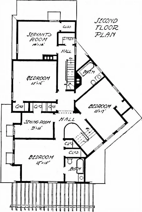 An illustration from Inexpensive homes of individuality; being a collection of photographs and floor plans illustrating certain of America's best country and suburban homes of moderate size, 1915, leaf 63