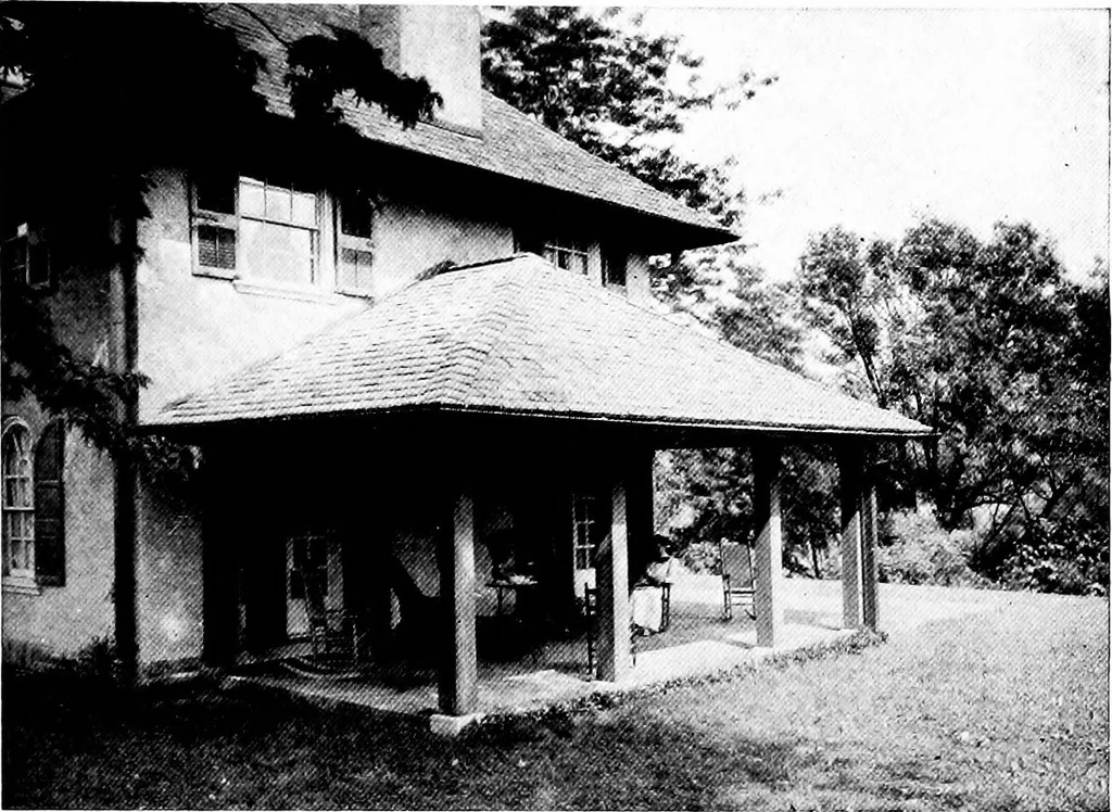 An illustration from Inexpensive homes of individuality; being a collection of photographs and floor plans illustrating certain of America's best country and suburban homes of moderate size, 1915, leaf 72