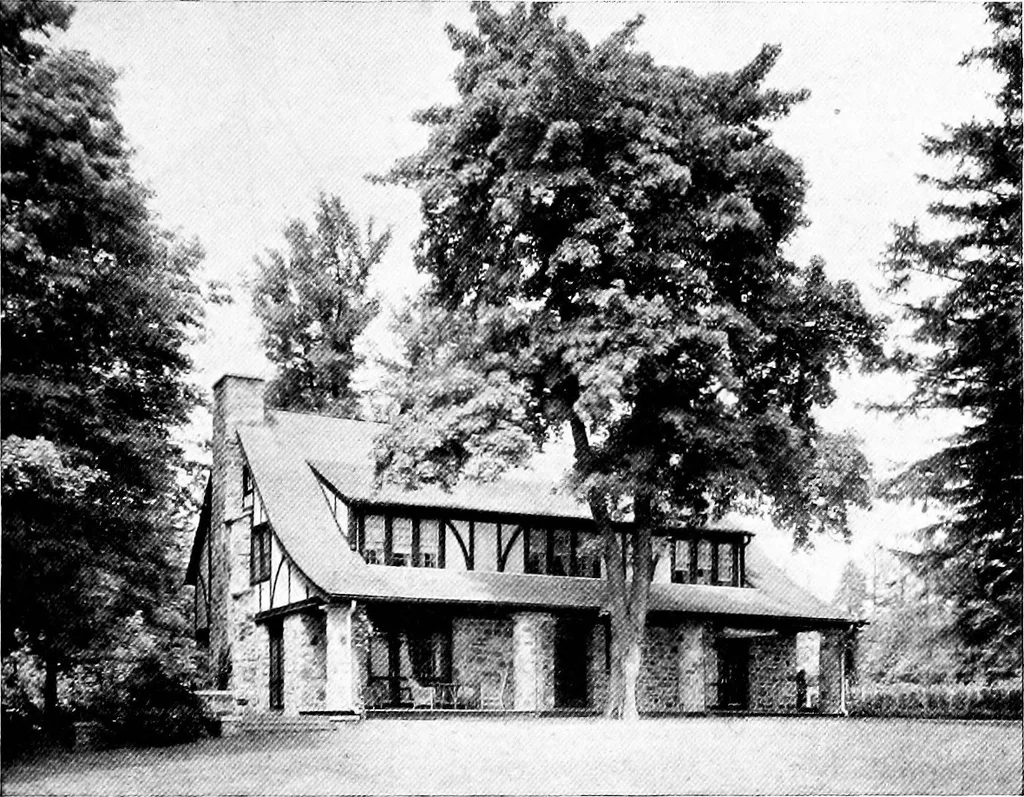 An illustration from Inexpensive homes of individuality; being a collection of photographs and floor plans illustrating certain of America's best country and suburban homes of moderate size, 1915, leaf 8