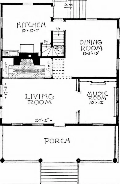 An illustration from Inexpensive homes of individuality; being a collection of photographs and floor plans illustrating certain of America's best country and suburban homes of moderate size, 1915, leaf 80