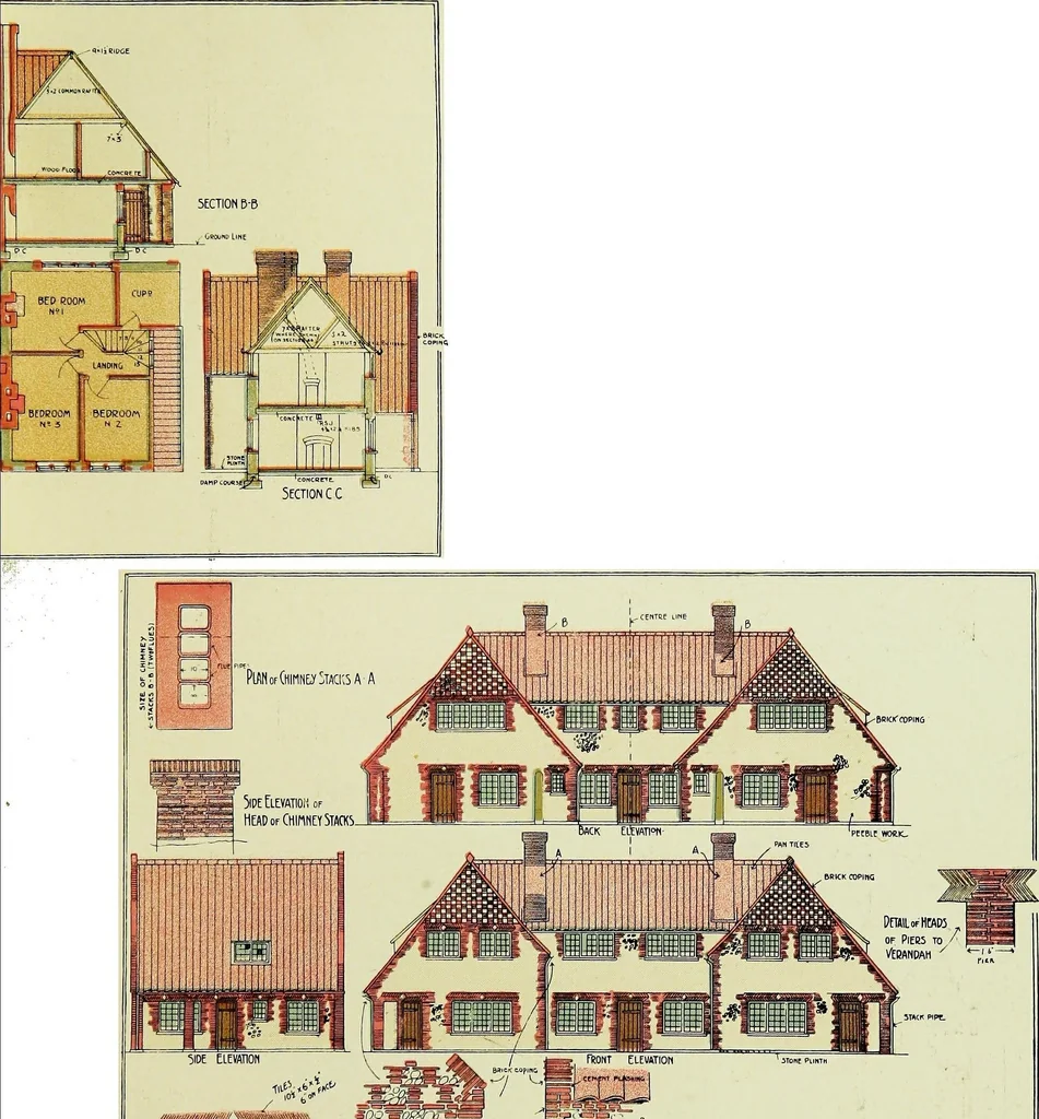 An illustration from The modern home; a book of British domestic architectvre for moderate incomes; a companion volvme to "The British home of to-day";, 1906, leaf 145