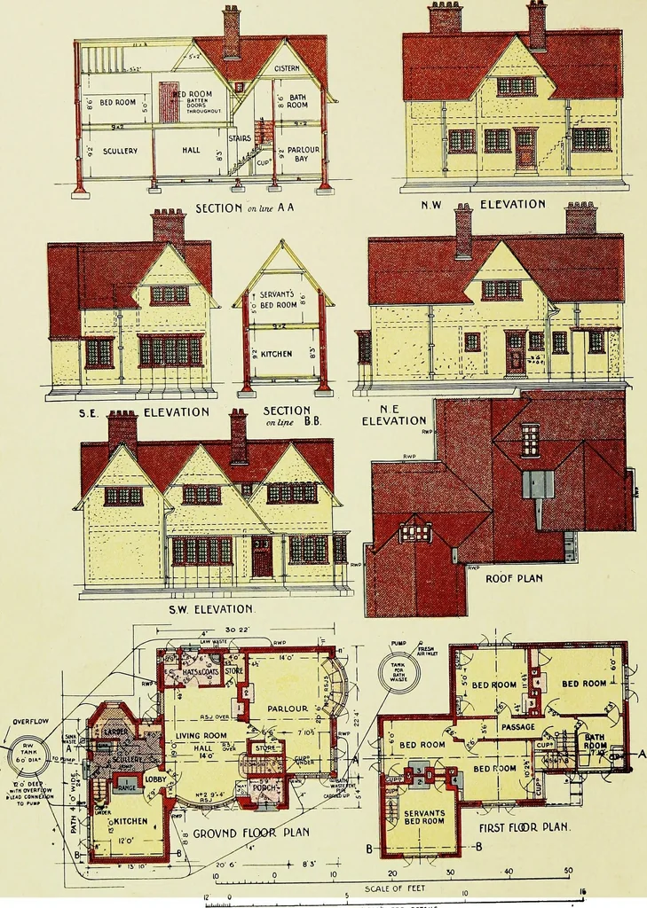 An illustration from The modern home; a book of British domestic architectvre for moderate incomes; a companion volvme to "The British home of to-day";, 1906, leaf 146