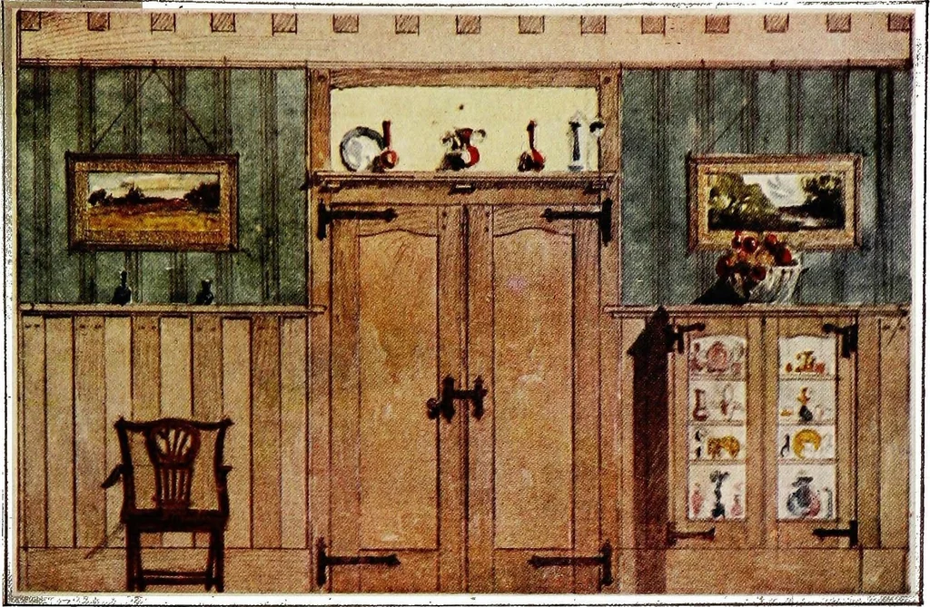 An illustration from The modern home; a book of British domestic architectvre for moderate incomes; a companion volvme to "The British home of to-day";, 1906, leaf 163