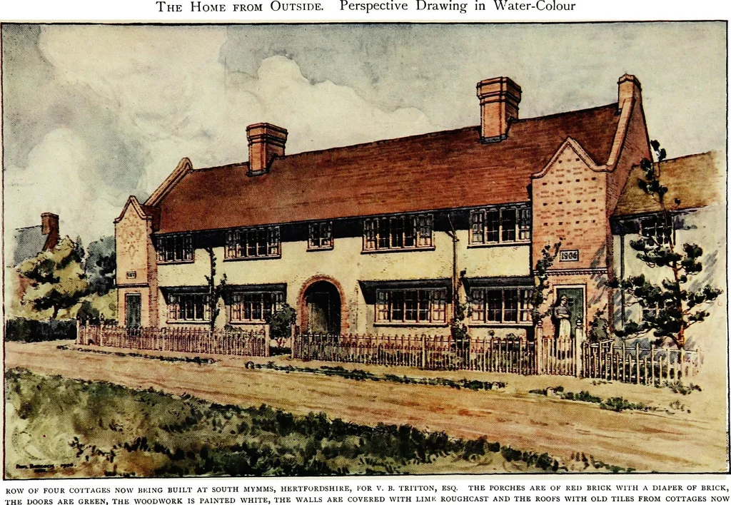 An illustration from The modern home; a book of British domestic architectvre for moderate incomes; a companion volvme to "The British home of to-day";, 1906, leaf 21