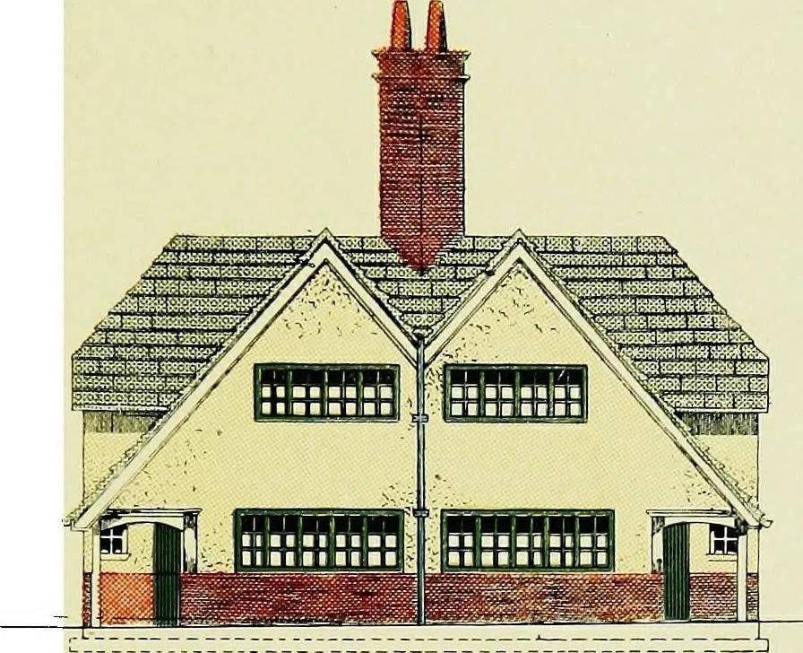 An illustration from The modern home; a book of British domestic architectvre for moderate incomes; a companion volvme to "The British home of to-day";, 1906, leaf 27
