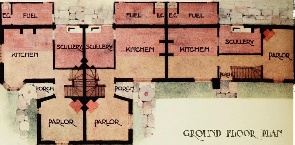 An illustration from The modern home; a book of British domestic architectvre for moderate incomes; a companion volvme to "The British home of to-day";, 1906, leaf 42