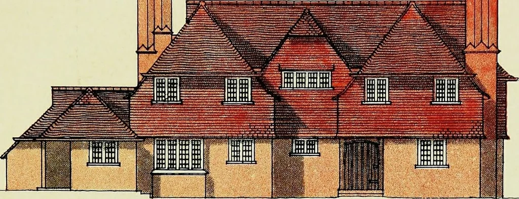 An illustration from The modern home; a book of British domestic architectvre for moderate incomes; a companion volvme to "The British home of to-day";, 1906, leaf 53