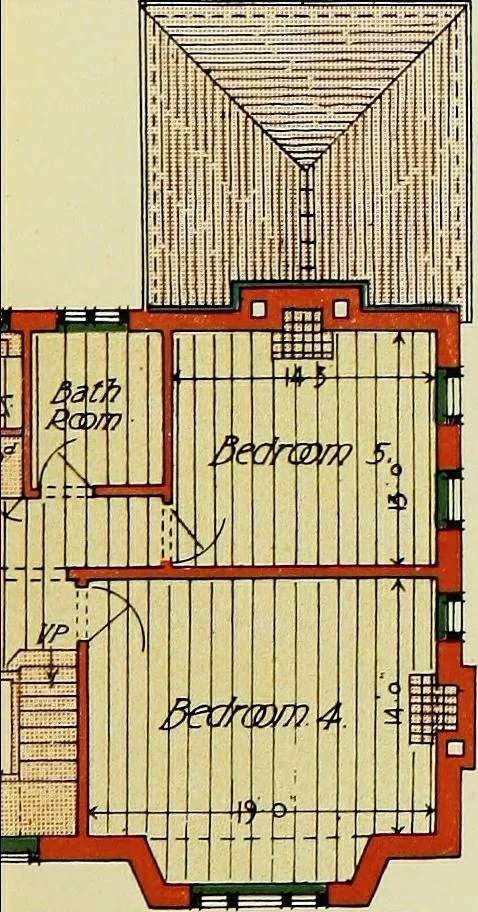 An illustration from The modern home; a book of British domestic architectvre for moderate incomes; a companion volvme to "The British home of to-day";, 1906, leaf 55
