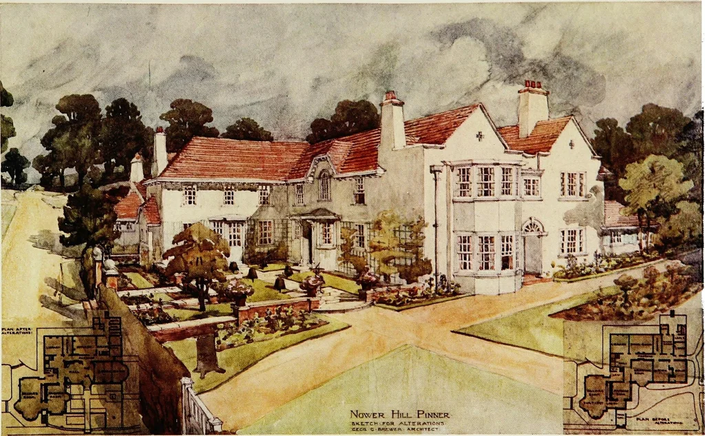 An illustration from The modern home; a book of British domestic architectvre for moderate incomes; a companion volvme to "The British home of to-day";, 1906, leaf 65