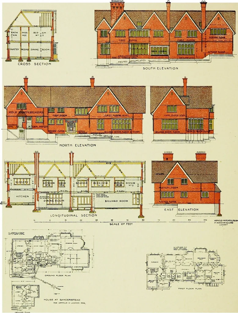 An illustration from The modern home; a book of British domestic architectvre for moderate incomes; a companion volvme to "The British home of to-day";, 1906, leaf 78