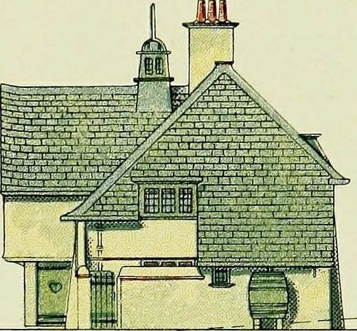An illustration from The modern home; a book of British domestic architectvre for moderate incomes; a companion volvme to "The British home of to-day";, 1906, leaf 97