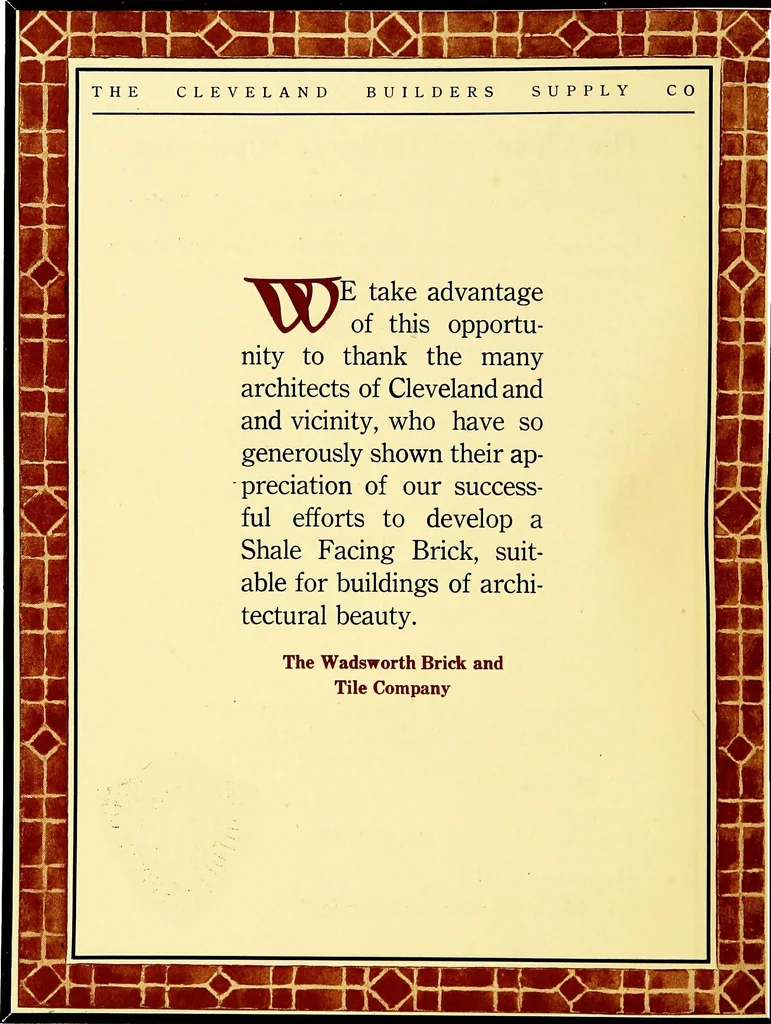 An illustration from Catalogue of the architectural exhibition of the Cleveland Chapter, American Institute of Architects, and the Cleveland Architectural Club, held in the B. of L. E. Building, December nineteenth to thirty-first, 1910, leaf 117