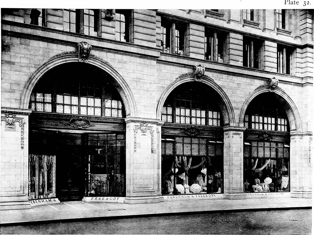 An illustration from English shop-fronts, old and new : a series of examples by leading architects, selected and specially photographed : together with descriptive notes and illustrations, 1907, leaf 112