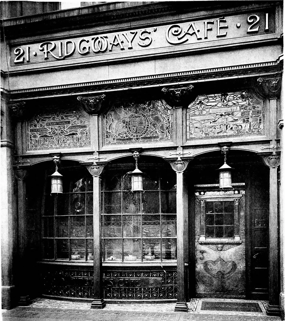 An illustration from English shop-fronts, old and new : a series of examples by leading architects, selected and specially photographed : together with descriptive notes and illustrations, 1907, leaf 166