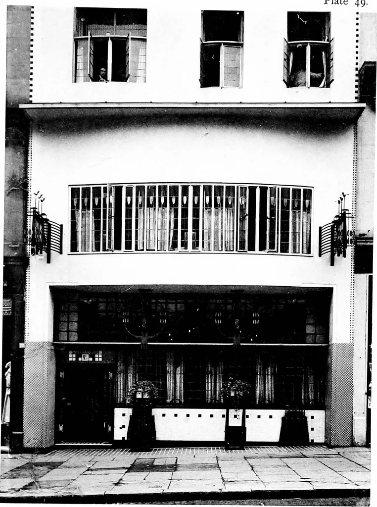 An illustration from English shop-fronts, old and new : a series of examples by leading architects, selected and specially photographed : together with descriptive notes and illustrations, 1907, leaf 168