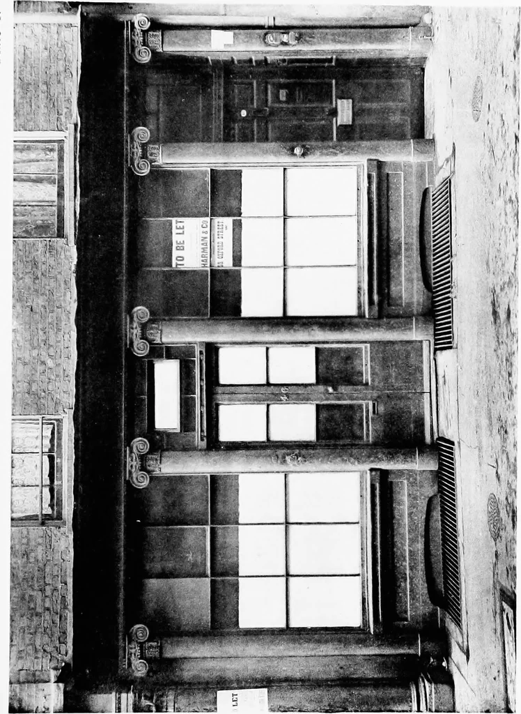 An illustration from English shop-fronts, old and new : a series of examples by leading architects, selected and specially photographed : together with descriptive notes and illustrations, 1907, leaf 50