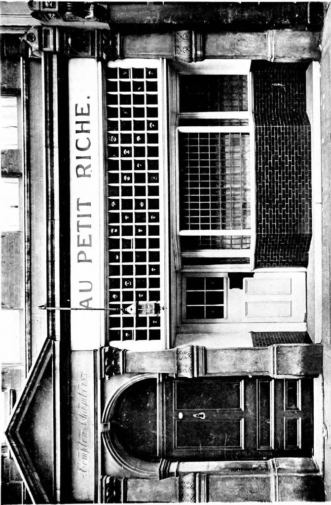 An illustration from English shop-fronts, old and new : a series of examples by leading architects, selected and specially photographed : together with descriptive notes and illustrations, 1907, leaf 72