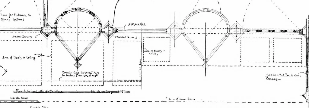 An illustration from English shop-fronts, old and new : a series of examples by leading architects, selected and specially photographed : together with descriptive notes and illustrations, 1907, leaf 76