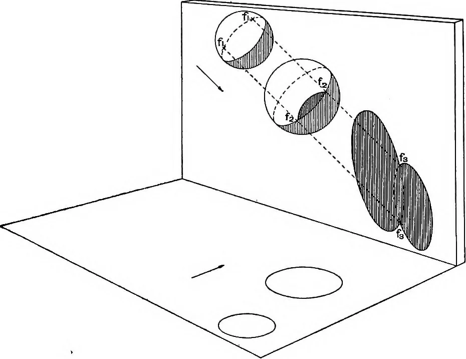 An illustration from Shades and shadows, with applications to architectural details, and exercises in drawing them with the brush and pen .., 1912, leaf 15