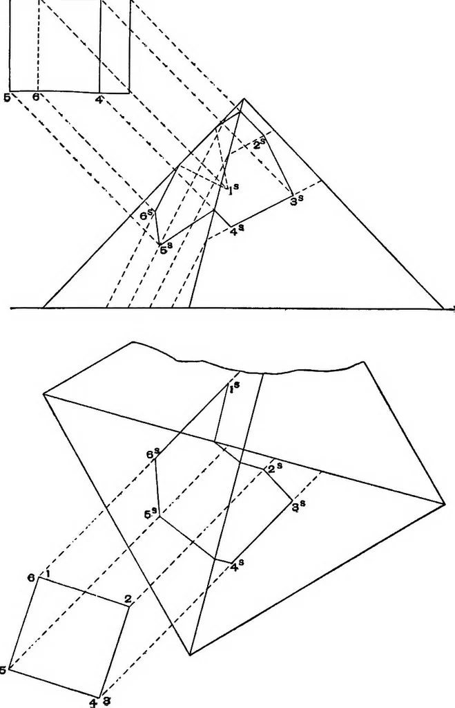 An illustration from Shades and shadows, with applications to architectural details, and exercises in drawing them with the brush and pen .., 1912, leaf 27