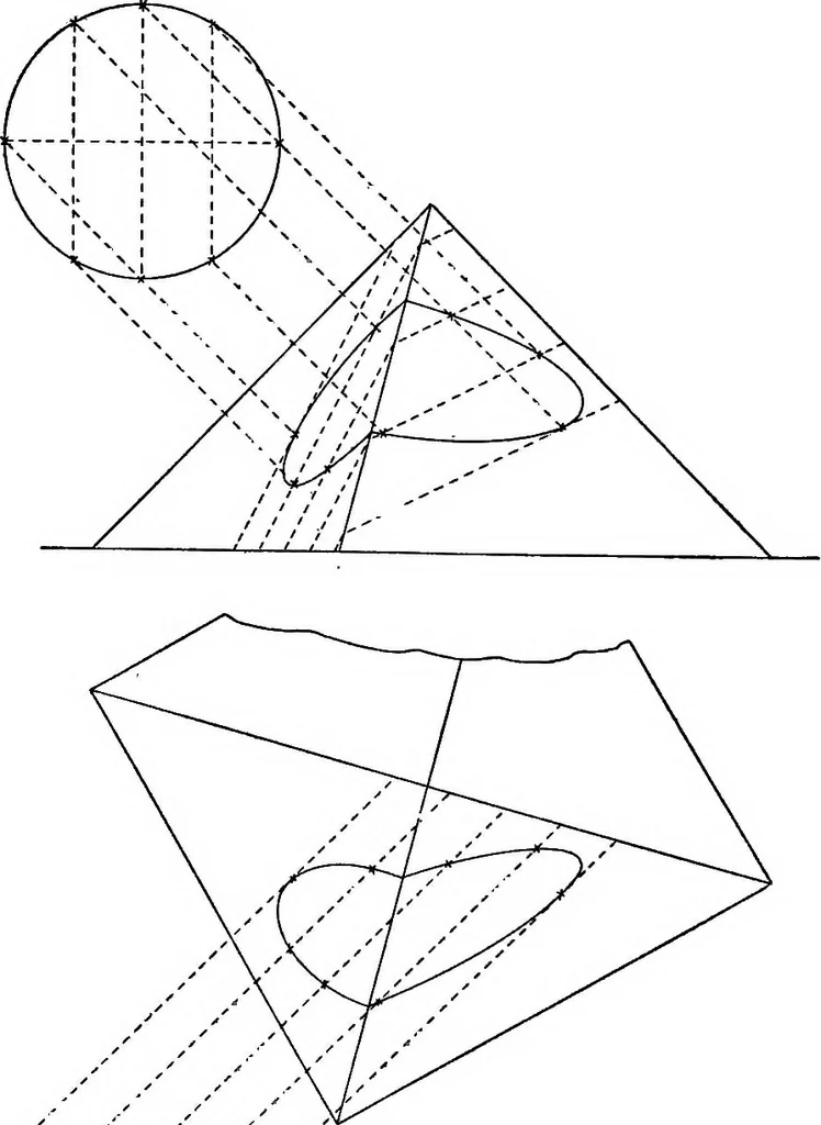 An illustration from Shades and shadows, with applications to architectural details, and exercises in drawing them with the brush and pen .., 1912, leaf 27
