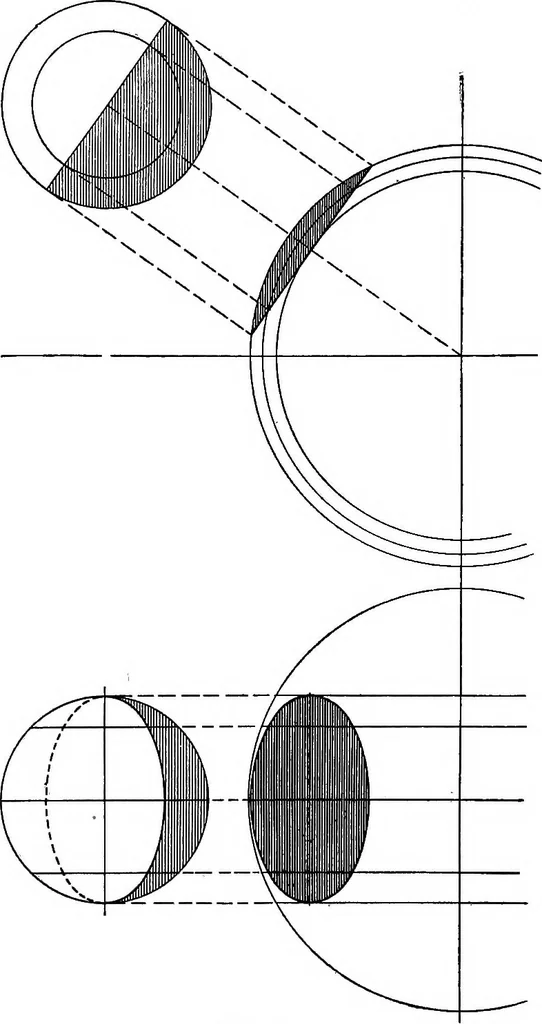 An illustration from Shades and shadows, with applications to architectural details, and exercises in drawing them with the brush and pen .., 1912, leaf 28
