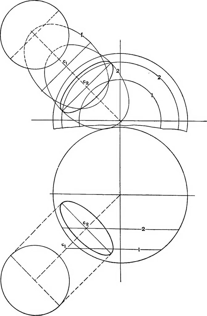 An illustration from Shades and shadows, with applications to architectural details, and exercises in drawing them with the brush and pen .., 1912, leaf 29