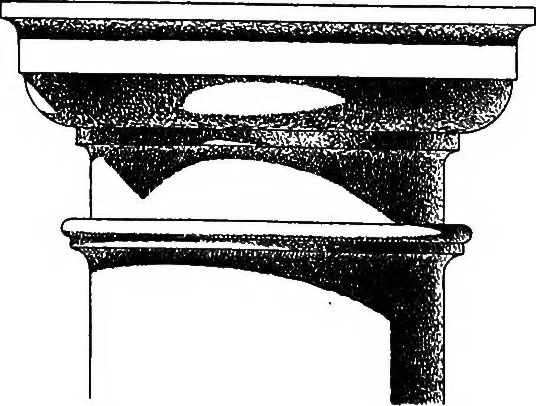 An illustration from Shades and shadows, with applications to architectural details, and exercises in drawing them with the brush and pen .., 1912, leaf 33
