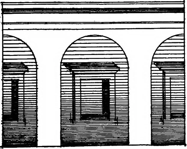 An illustration from Shades and shadows, with applications to architectural details, and exercises in drawing them with the brush and pen .., 1912, leaf 34