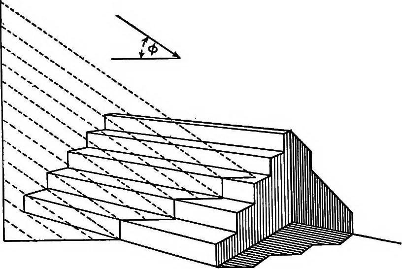 An illustration from Shades and shadows, with applications to architectural details, and exercises in drawing them with the brush and pen .., 1912, leaf 37