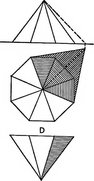 An illustration from Shades and shadows, with applications to architectural details, and exercises in drawing them with the brush and pen .., 1912, leaf 49