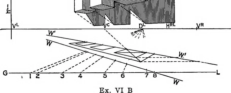 An illustration from Shades and shadows, with applications to architectural details, and exercises in drawing them with the brush and pen .., 1912, leaf 57