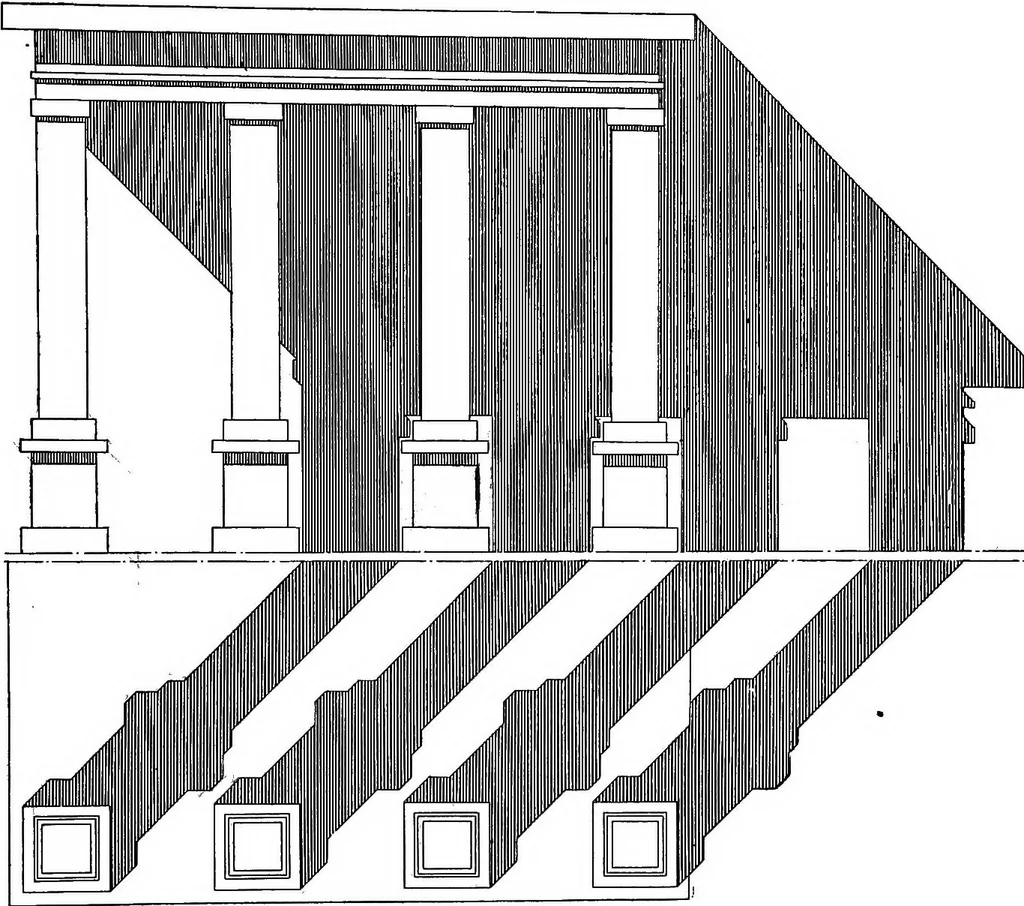 An illustration from Shades and shadows, with applications to architectural details, and exercises in drawing them with the brush and pen .., 1912, leaf 58