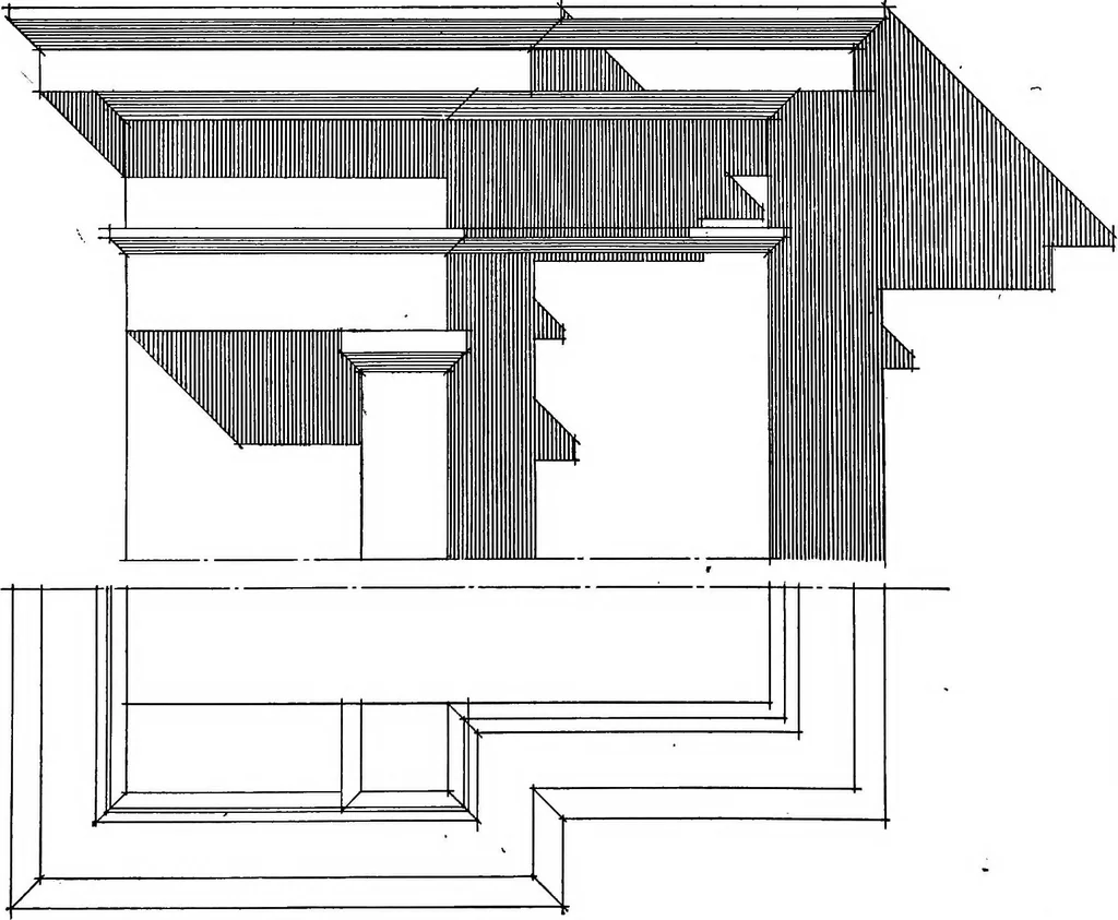An illustration from Shades and shadows, with applications to architectural details, and exercises in drawing them with the brush and pen .., 1912, leaf 59