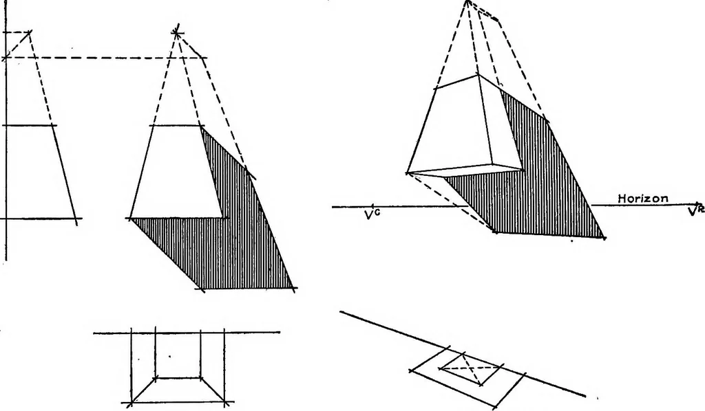 An illustration from Shades and shadows, with applications to architectural details, and exercises in drawing them with the brush and pen .., 1912, leaf 60