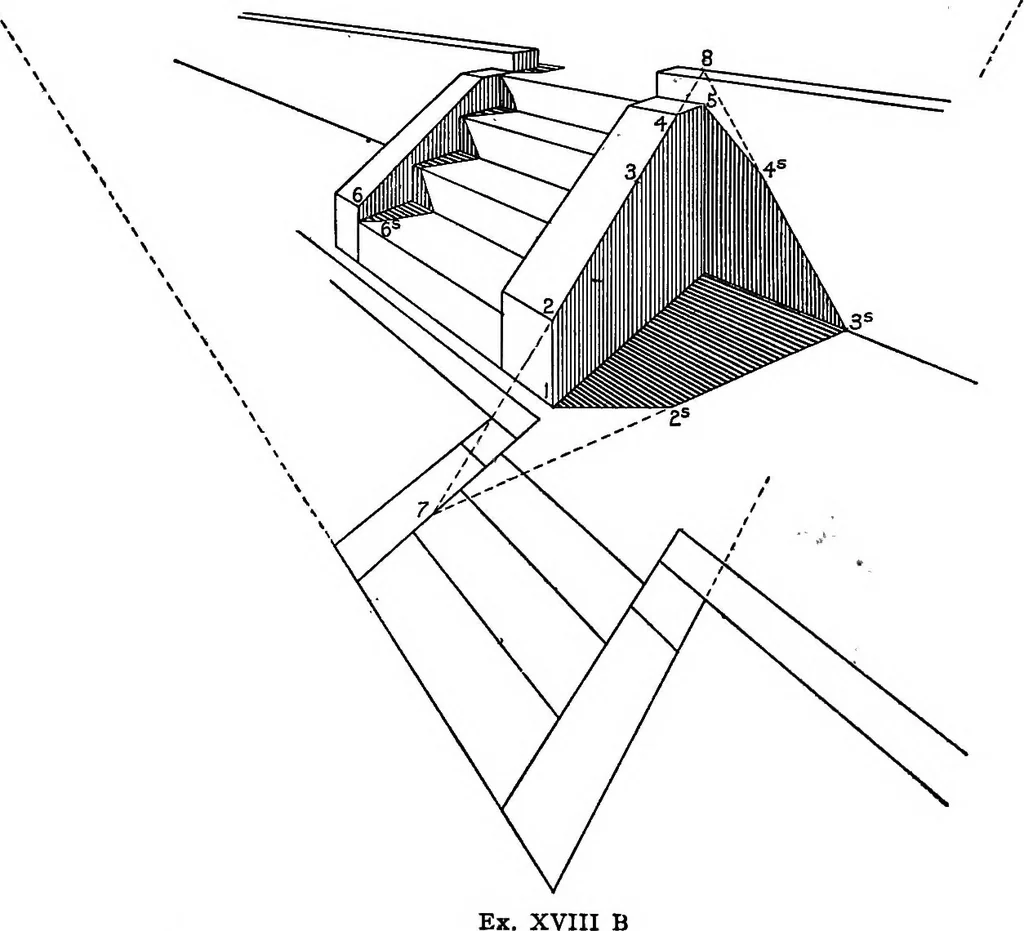An illustration from Shades and shadows, with applications to architectural details, and exercises in drawing them with the brush and pen .., 1912, leaf 64