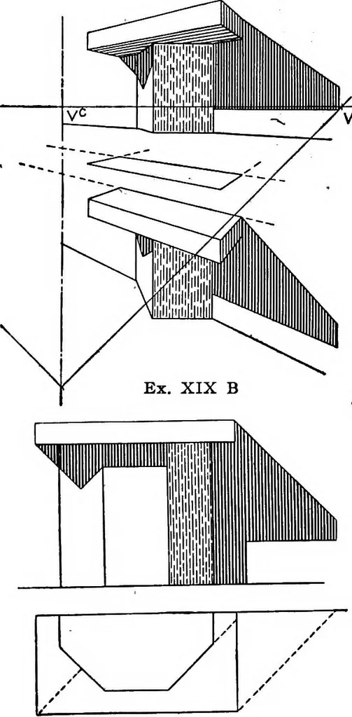 An illustration from Shades and shadows, with applications to architectural details, and exercises in drawing them with the brush and pen .., 1912, leaf 65
