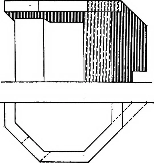 An illustration from Shades and shadows, with applications to architectural details, and exercises in drawing them with the brush and pen .., 1912, leaf 65