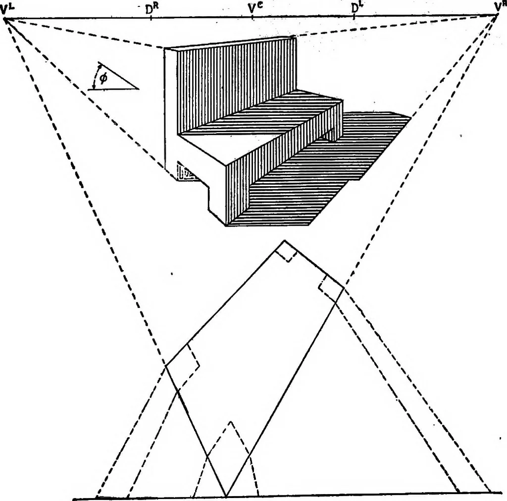 An illustration from Shades and shadows, with applications to architectural details, and exercises in drawing them with the brush and pen .., 1912, leaf 66