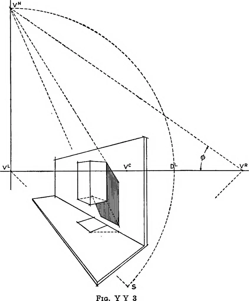An illustration from Shades and shadows, with applications to architectural details, and exercises in drawing them with the brush and pen .., 1912, leaf 88