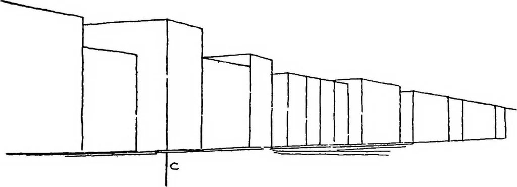 An illustration from Perspective delineation, 1921, leaf 120
