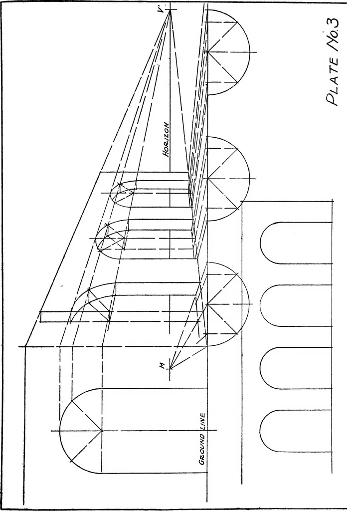 An illustration from Perspective delineation, 1921, leaf 60