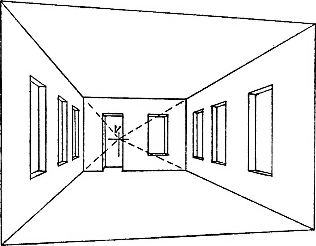 An illustration from Perspective delineation, 1921, leaf 68